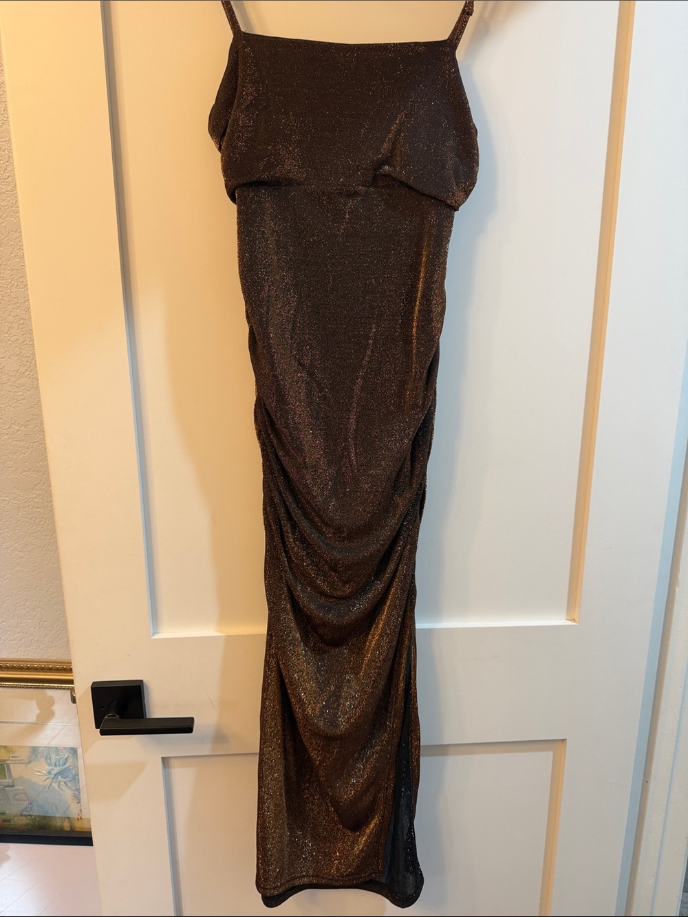 Dress Forum Metallic Brown Slip Midi Dress